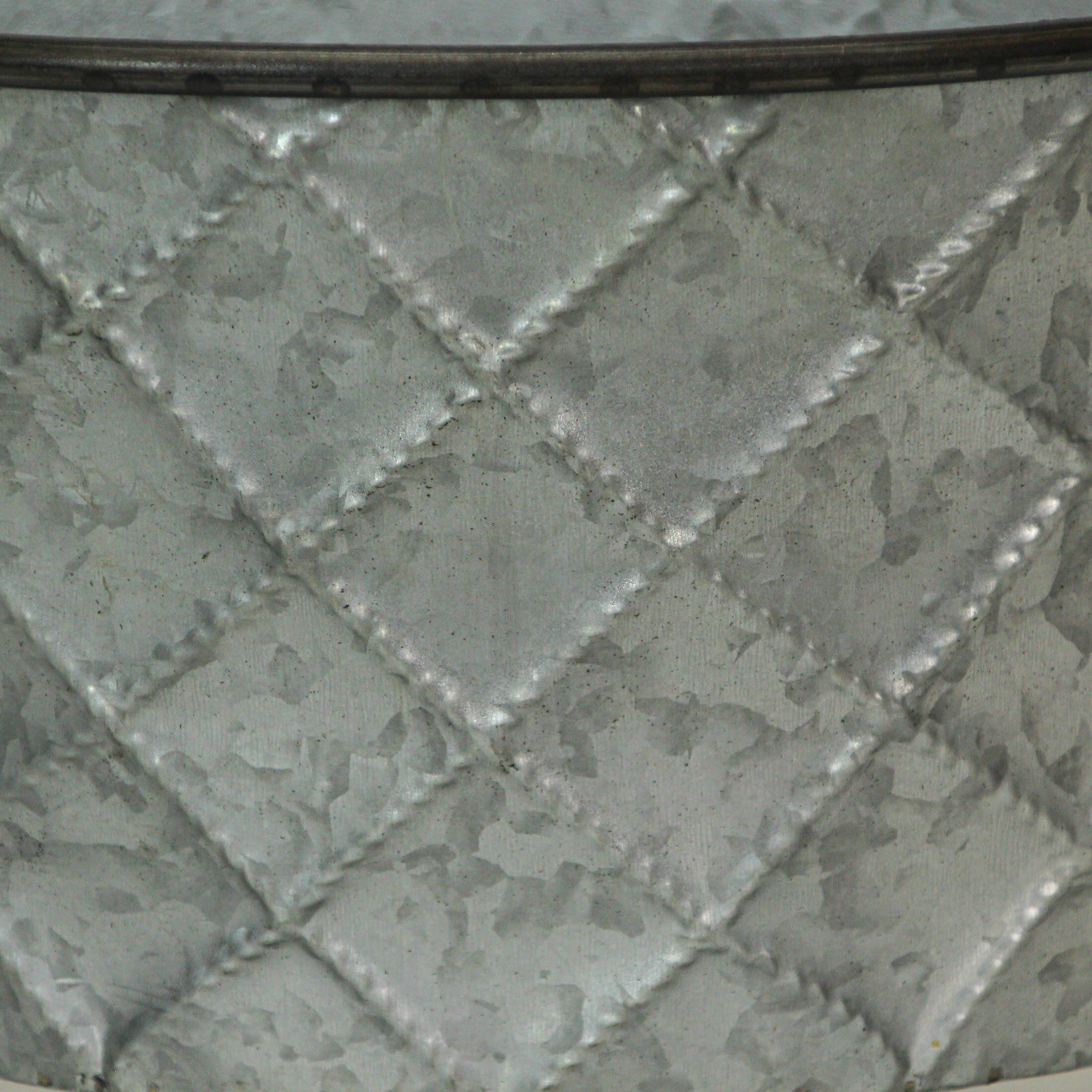 Alt View 4. Special T Imports - Large & Small Galvanized Metal Rustic Wall Pocket Planters Hanging Decor Set of 2 - Silver.