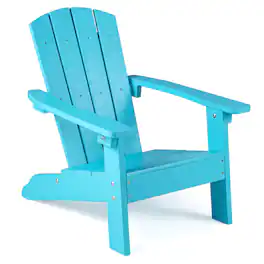 Costway - Kids Adirondack Chair with High Backrest Armrests Fire Pit Chair for Kids Ages 3-8 - Turquoise