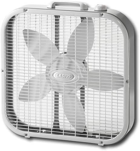 Angle. Lasko - 20 in. Air Circulating Box Fan with 3 Speeds - White.