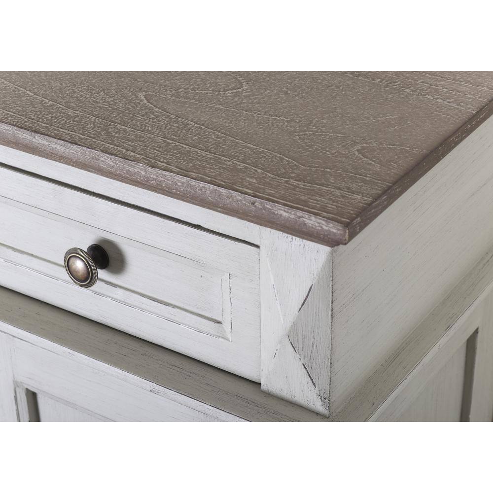 Angle. International Caravan - International Caravan Ashbury One-Drawer/One-Door Lamp Table Antique Grey - Antique Grey.