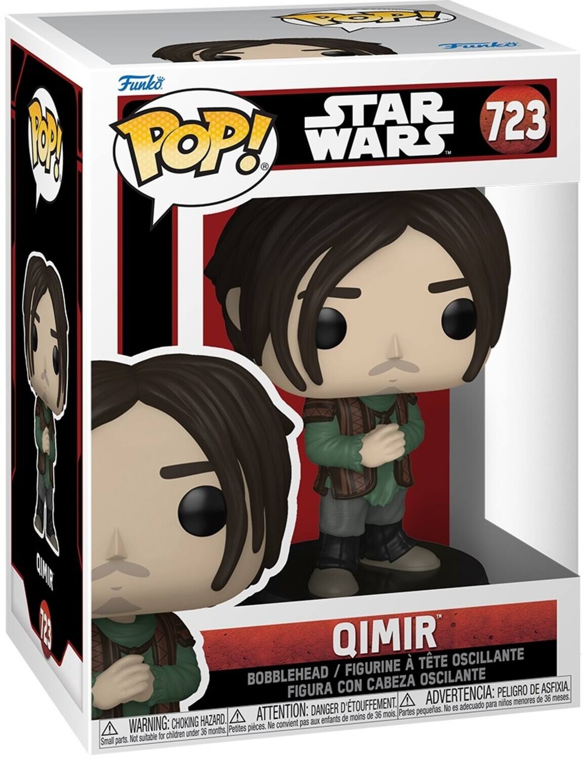 POP! STAR WARS 723 M QIMIR TTE OSCILLANTE FIGURINE BOBBLEHEAD / OSCILANTE FIGURA CON CABEZA PELIGRO DE ASFIXIA, D'TOUFFEMENT. ADVERTENCIA: para nios menores de 36 meses DANGER D pequerias. No eS adecuado HAZARD. ATTENTION: enfants de moins de 36 mois. Partes WARNING: CHOKING Ne convient pas aux 36 months Petites pieces. Small parts. Not suitable for children under 36 months.