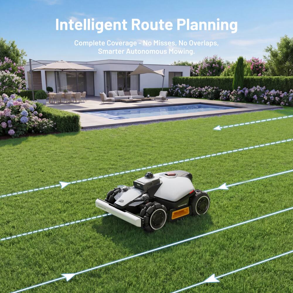Intelligent Route Planning  
Complete Coverage - No Misses, No Overlaps, Smarter Autonomous Mowing.