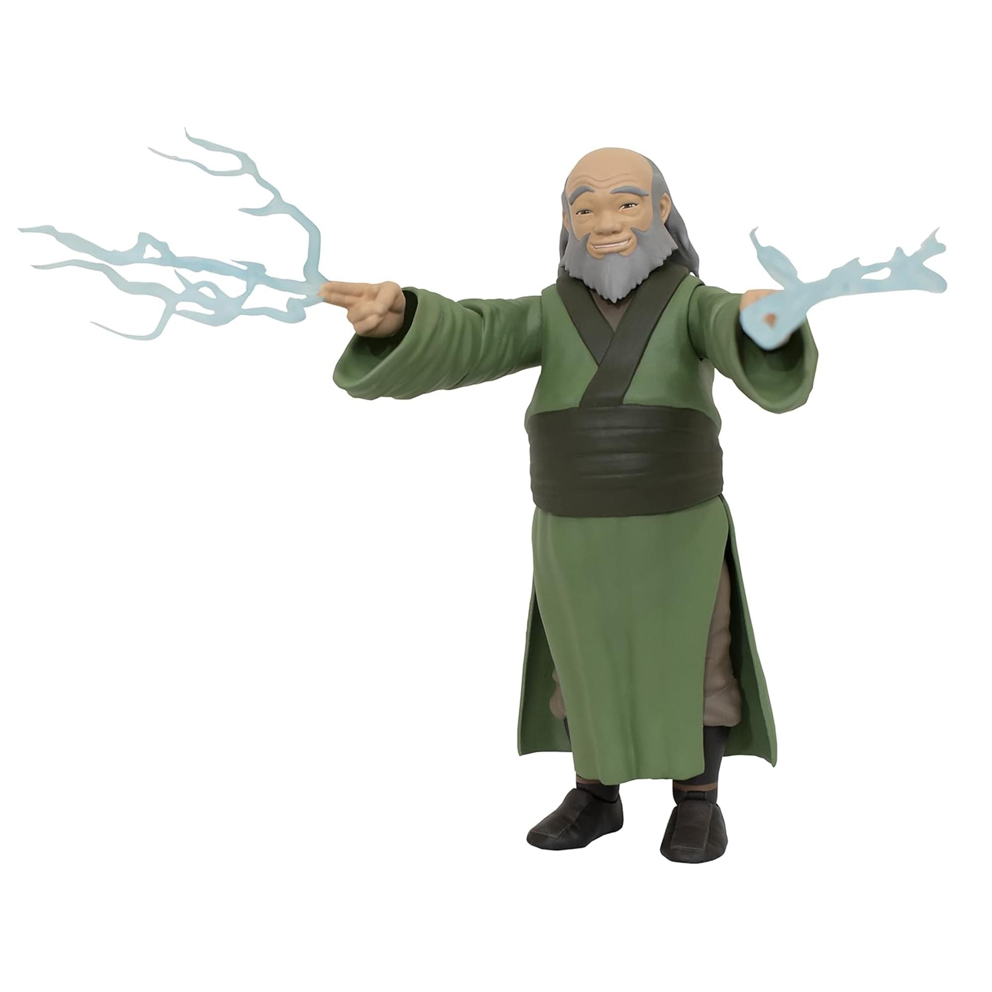 Front. Nickelodeon - Avatar: The Last Airbender 7 Inch Scale Action Figure | Earth Nation Iroh - Green.