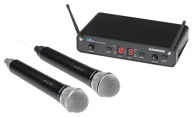 Front. Samson - Concert 288 2-Ch. UHF Wireless Vocal Microphone System - Black.