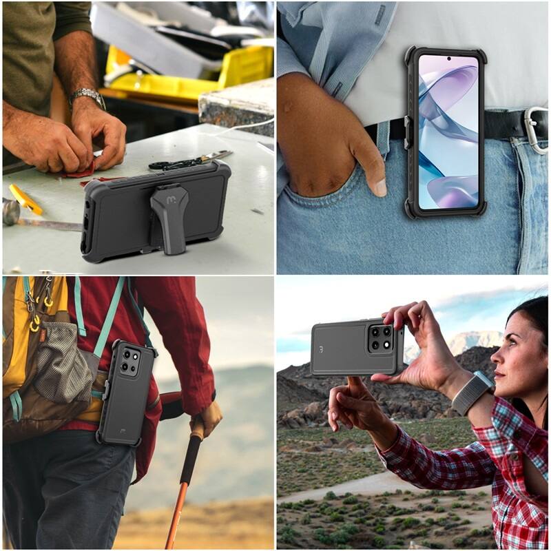 Alt View 4. Mybat Pro - MyBat Pro Maverick Series Case with Holster for Motorola Moto G Stylus 5G (2025) - Black - Black.