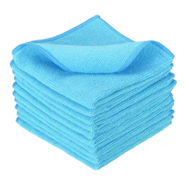 Unique Bargains - 10pcs Microfiber Cleaning Cloth, 11.8"x11.8" Square Reusable Highly Absorbent for Kitchen Bathroom - Sky Blue