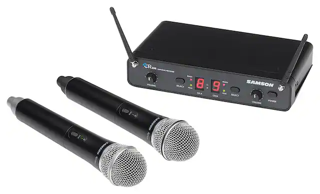 Front. Samson - Concert 288 2-Ch. UHF Wireless Vocal Microphone System - Black.