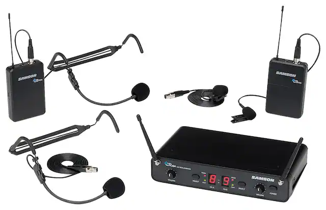 Front. Samson - Concert 288 Presentation 2-Ch. UHF Wireless Vocal Microphone System - Black.