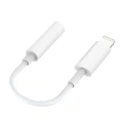 Front. Stock Preferred - 3.5mm Headphone Adapter Lightning to Aux Audio Cable Dongle Connector - White.