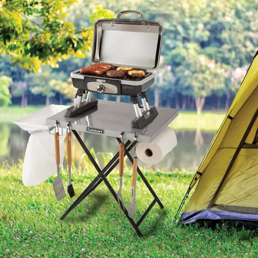 Cuisinart is a brand of grills, including portable grills like the one in the image.