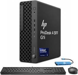 HP - Upgraded - ProDesk 4 G1i SFF Desktop - AI PC - Intel Core Ultra 5 235 - 16GB RAM - 512GB SSD - Wi-Fi - Mouse - Keyboard - Win 11Pro - Black