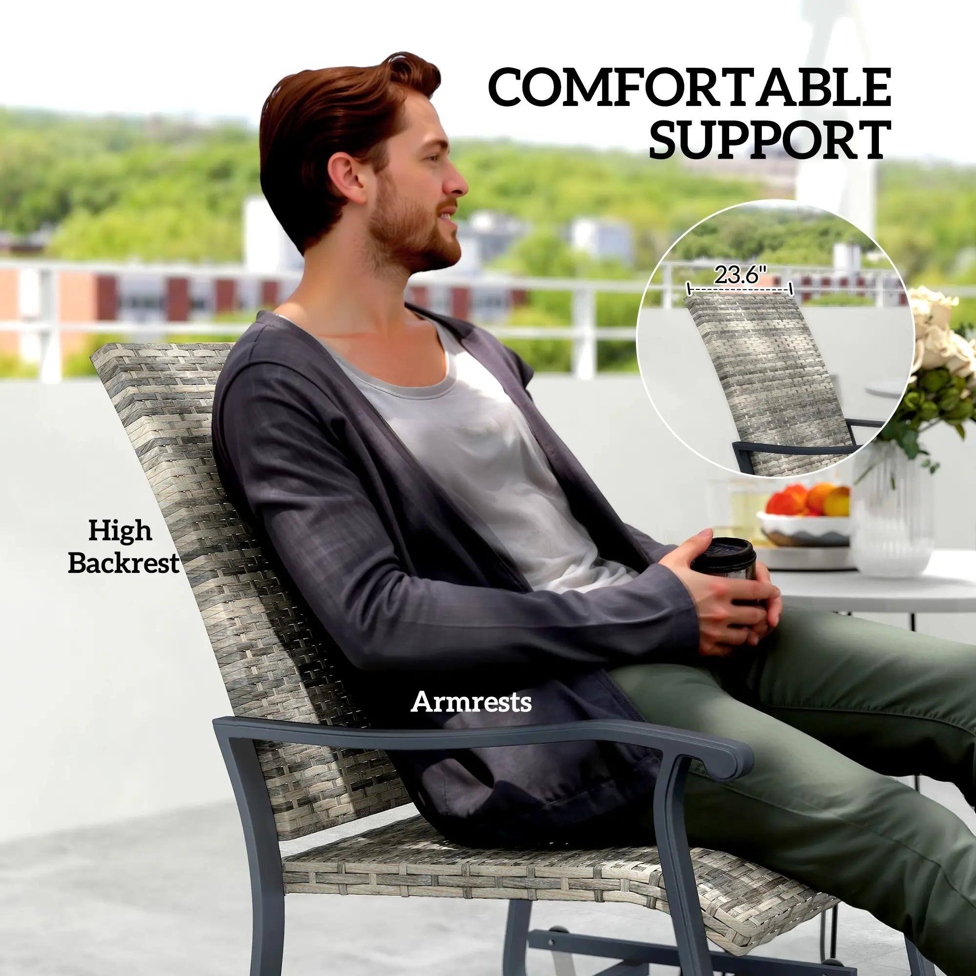 COMFORTABLE SUPPORT

23.6" High Backrest

High Backrest

Armrests