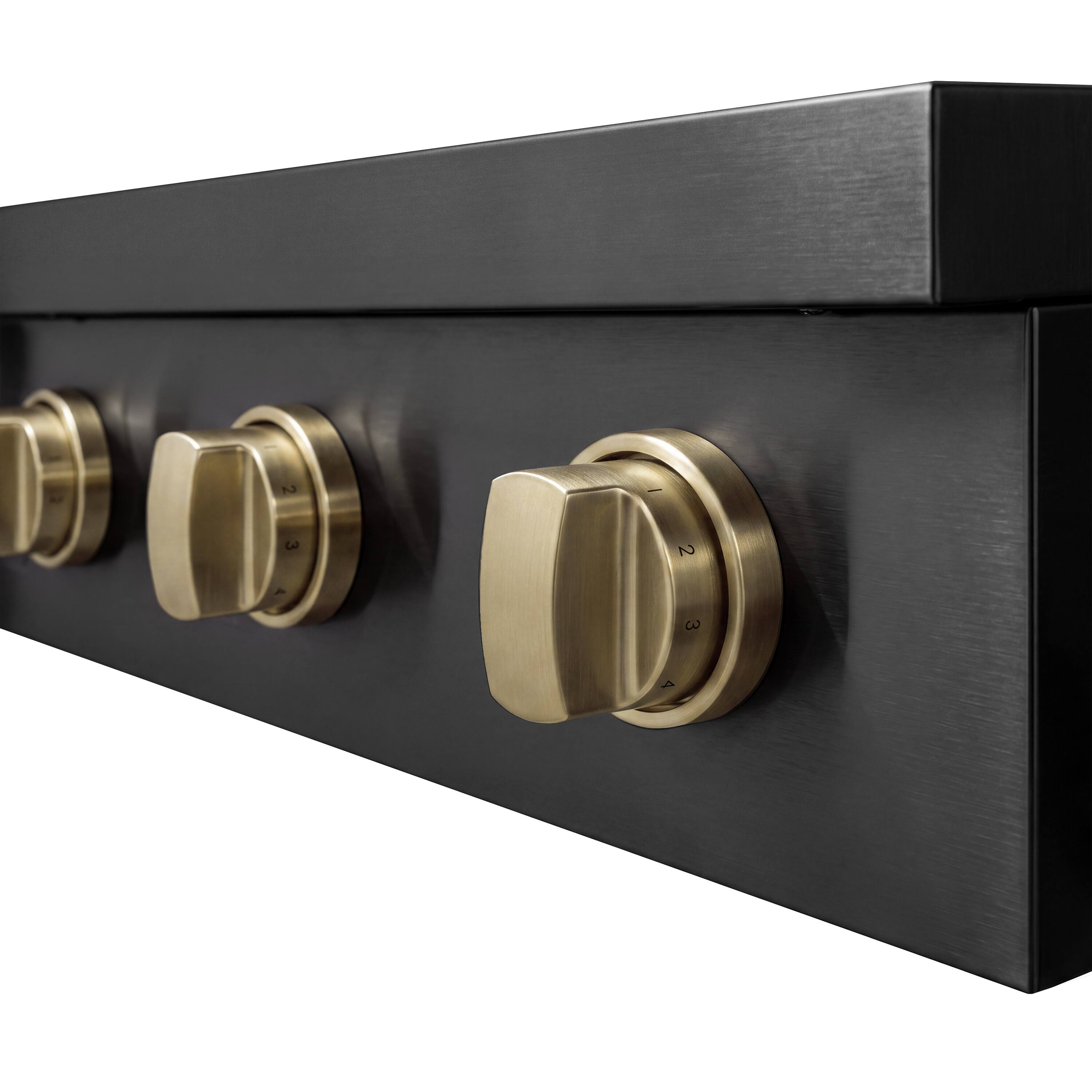 Alt View 8. ZLINE - Autograph 30 in. Paramount Built-in Induction Rangetop with 4 Element Cooktop in Black Steel & Champagne Bronze Accents - Black Stainless Steel.