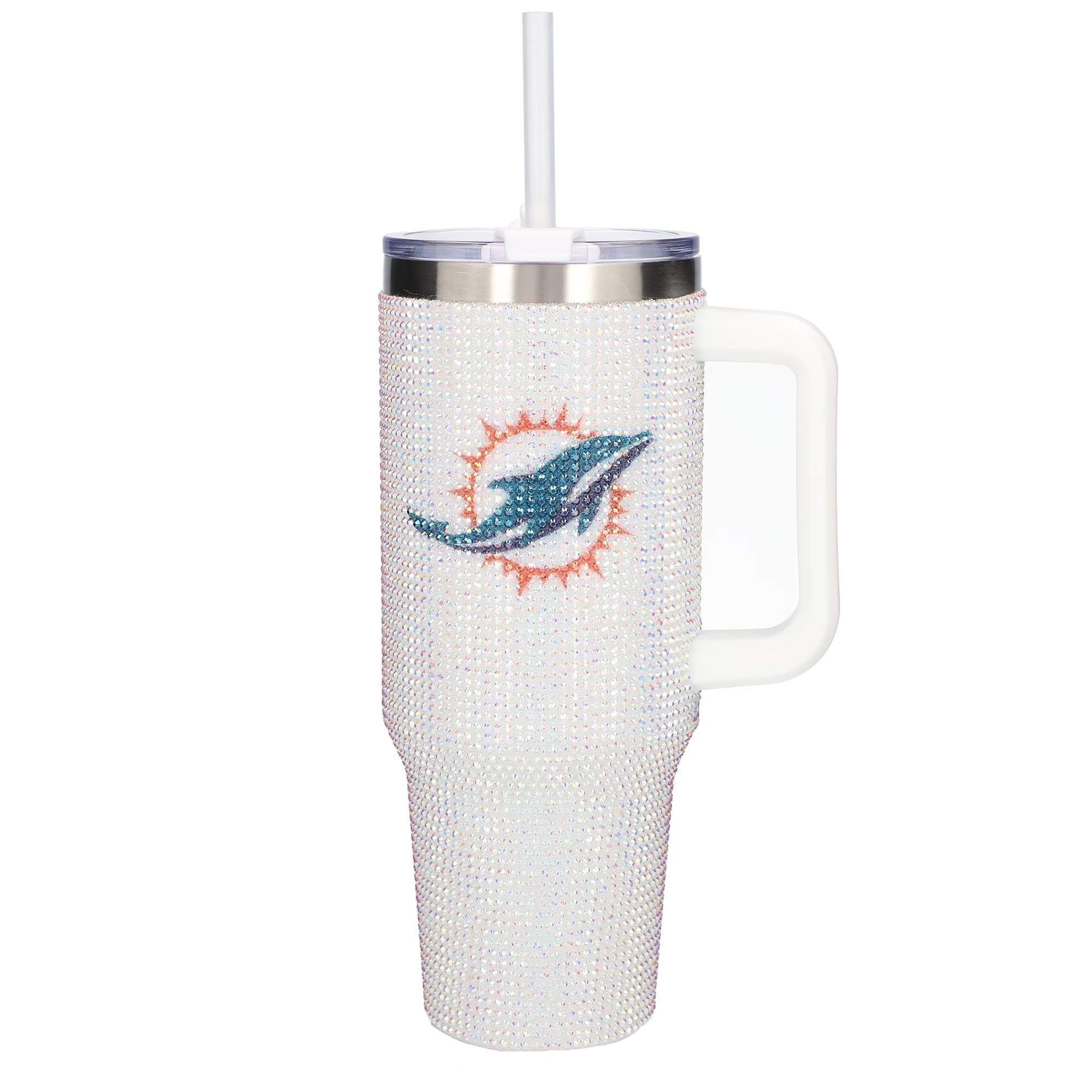 Front. The Memory Company - Miami Dolphins 40oz. Bling Colossal Tumbler - Multicolor.