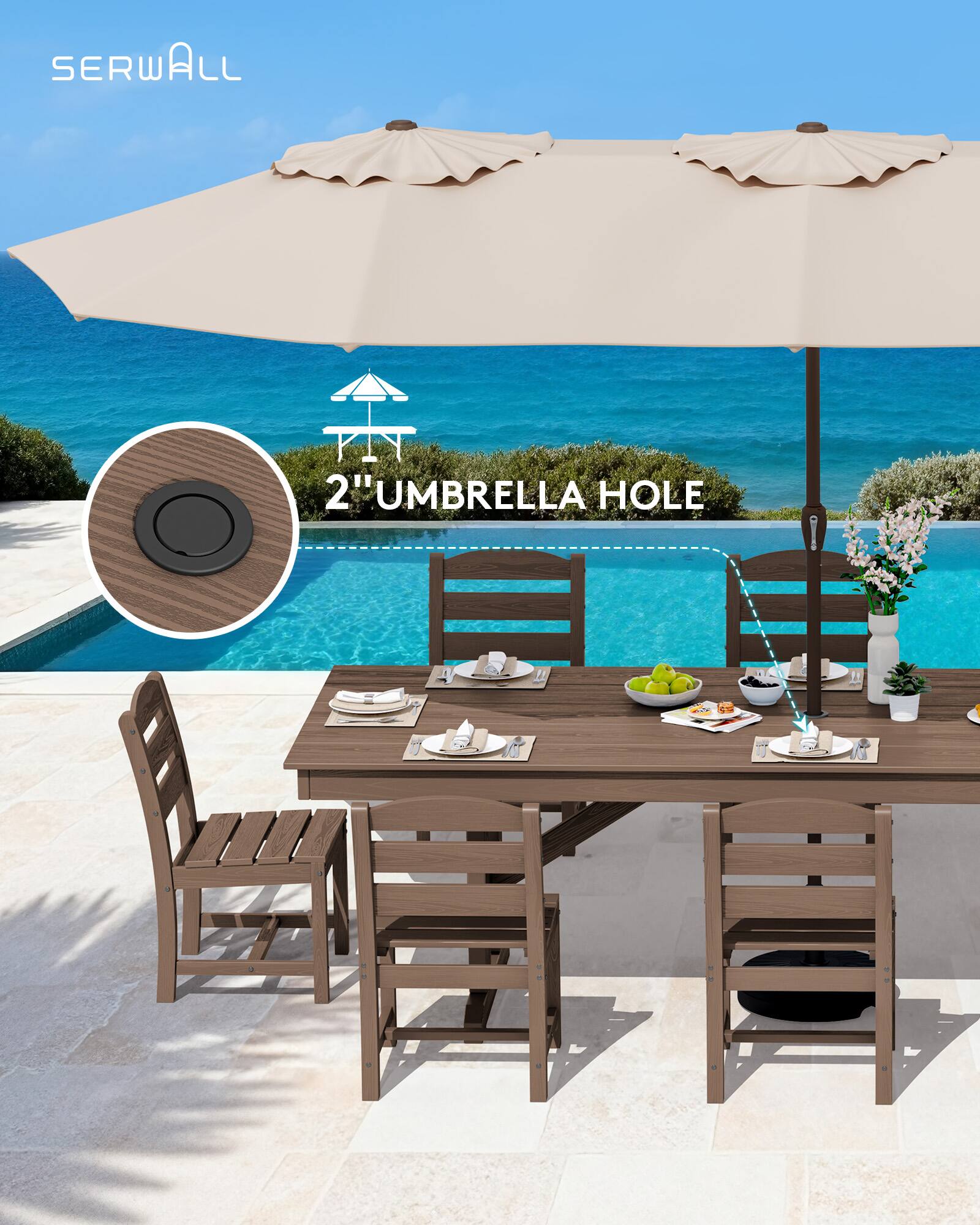 SERWALL 2" UMBRELLA HOLE