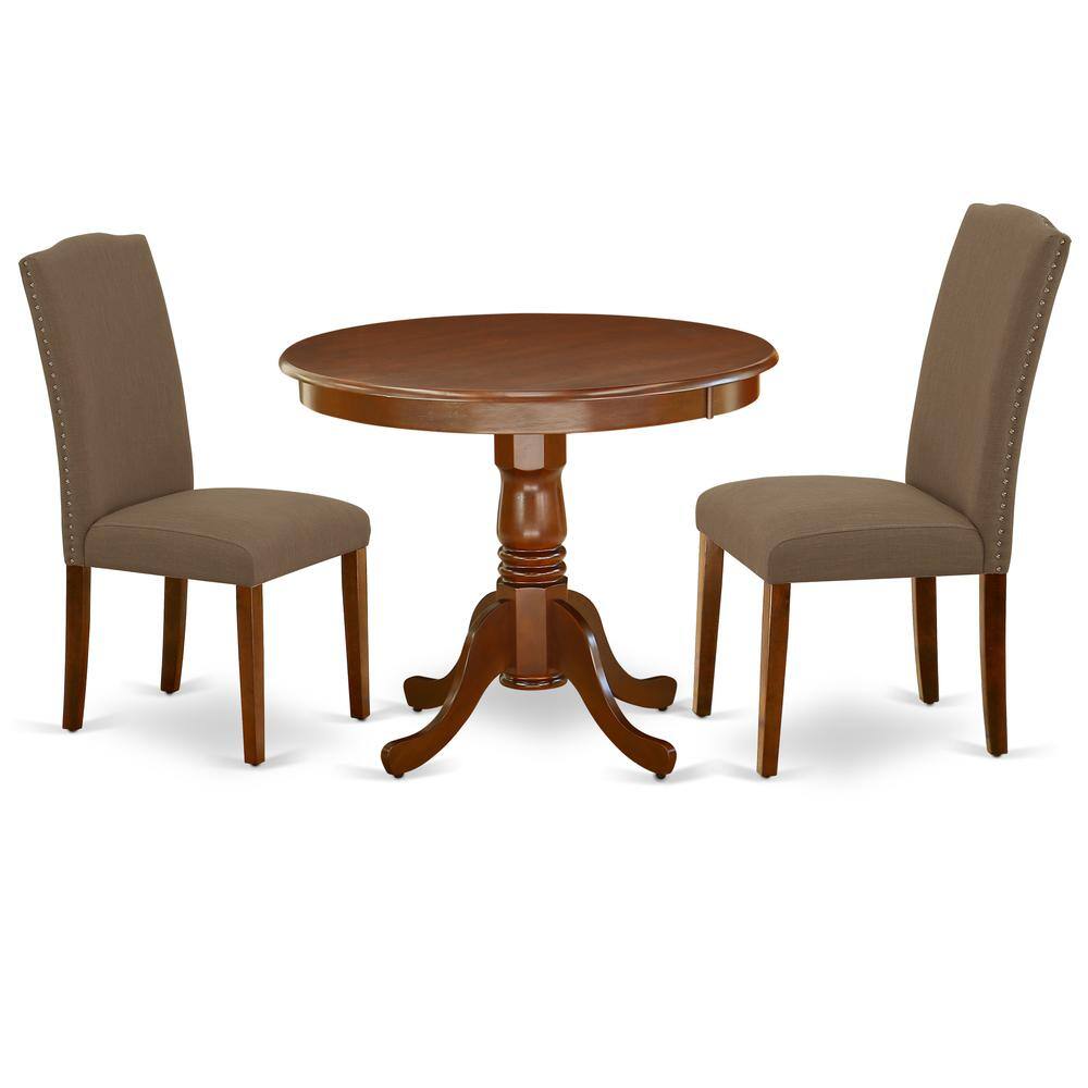 Back. East West Furniture - Dining Room Set Mahogany - Brown.