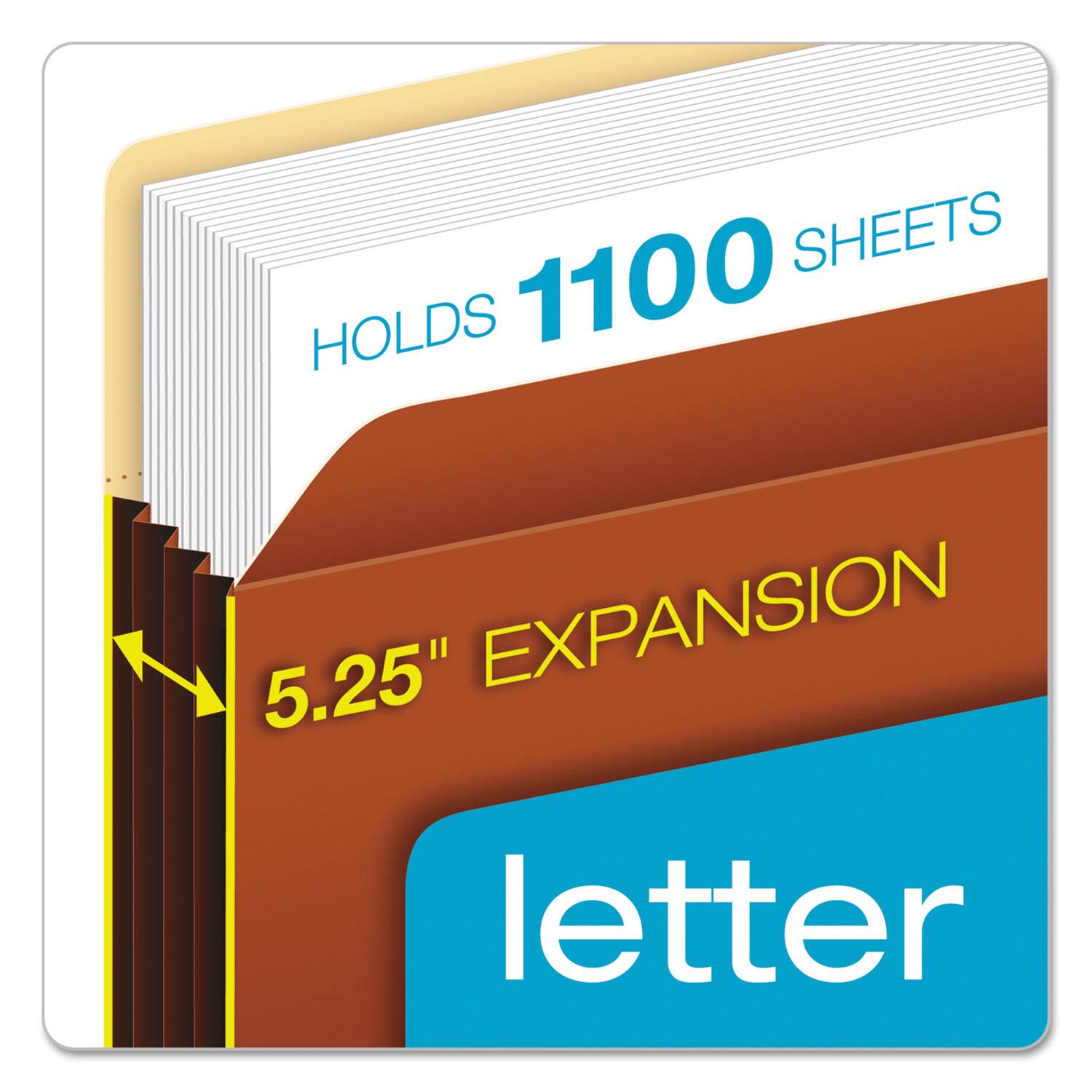 Holds 1100 sheets  
5.25" expansion  
Letter