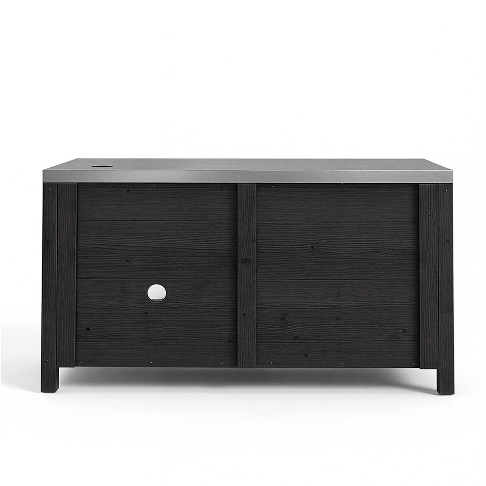 Alt View 10. Famapy - Modular Solid Cedar Outdoor Kitchen Cabinets - All-Weather Storage with Stainless Steel Top for Patio, Grill Station - Carbon Black.