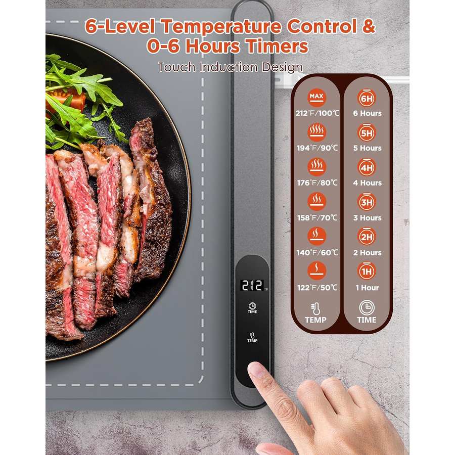 6-Level Temperature Control & 0-6 Hours Timers Touch Induction Design

MAX
212F/100C 6 Hours

5H
194F/90C 5 Hours

4H
176F/80C 4 Hours

3H
158F/70C 3 Hours

2H
140F/60C 2 Hours

1H
122F/50C 1 Hour

TIME TEMP TIME TEMP