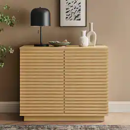 Render 2-Door Fluted Accent Cabinet by Modway - Oak
