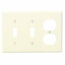 Leviton - 001-86021 3-Gang 2-Toggle & 1-Duplex Receptacle Wallplate - Ivory