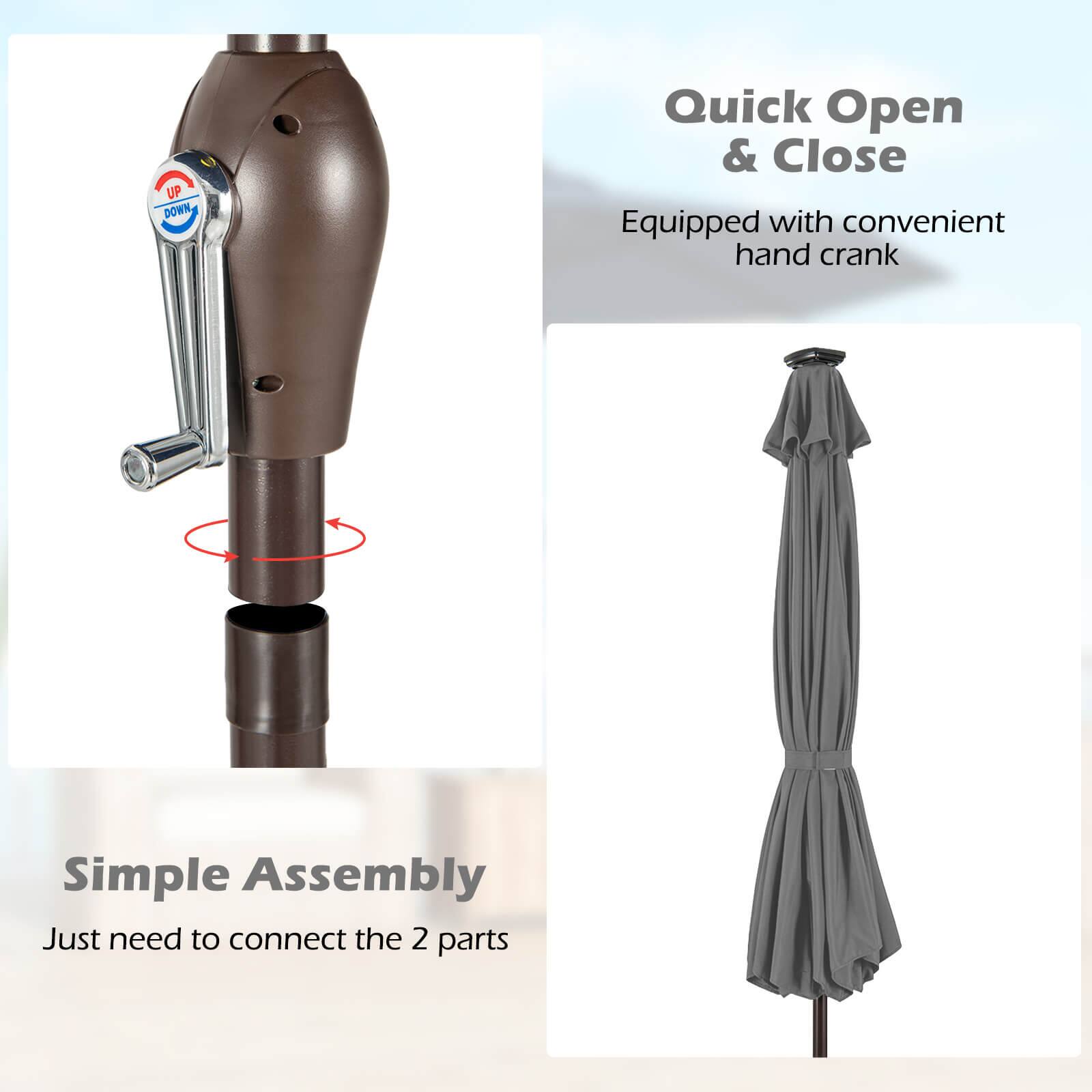 UP DOWN, Quick Open & Close, Equipped with convenient hand crank, Simple Assembly, Just need to connect the 2 parts