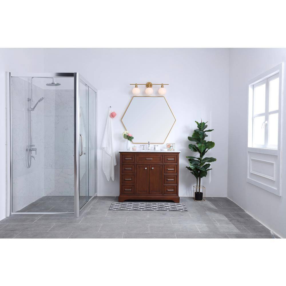 Brass And Frosted White Glass