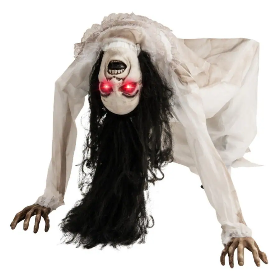 Boyel Living Spooky Voice Activated Crawling Ghost with LED Eyes White ...