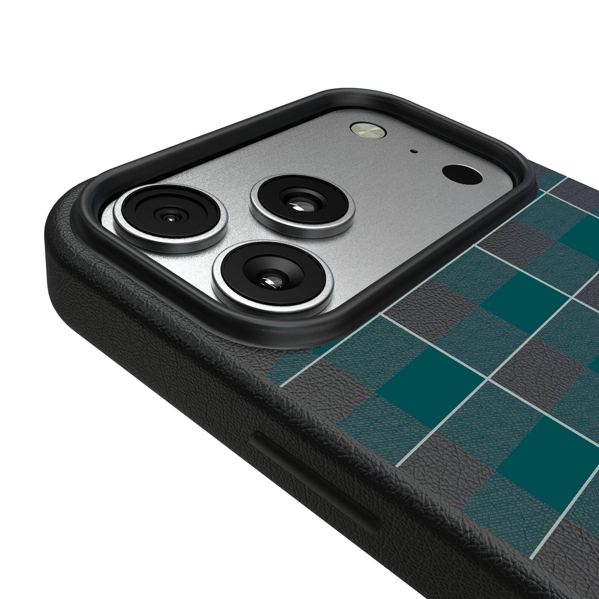 Alt View 2. Keyscaper - Philadelphia Eagles Plaid Magnetic Bump iPhone Case - 17 Pro Max - Black.