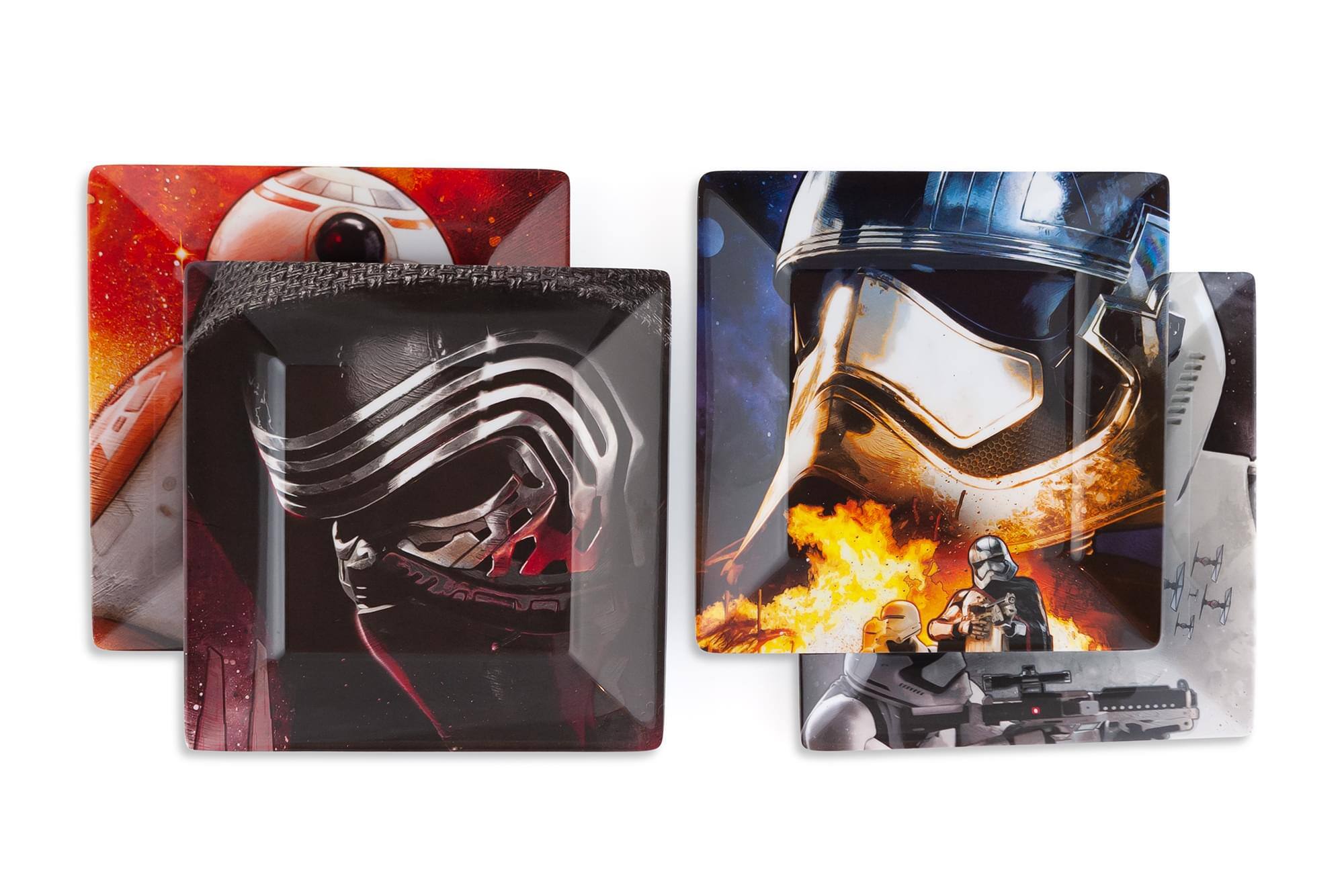 Alt View 10. Star Wars - Star Wars Melamine Plate Set - 4 Pieces - Stormtrooper, Kylo Ren, and BB8 - Multi-Color.