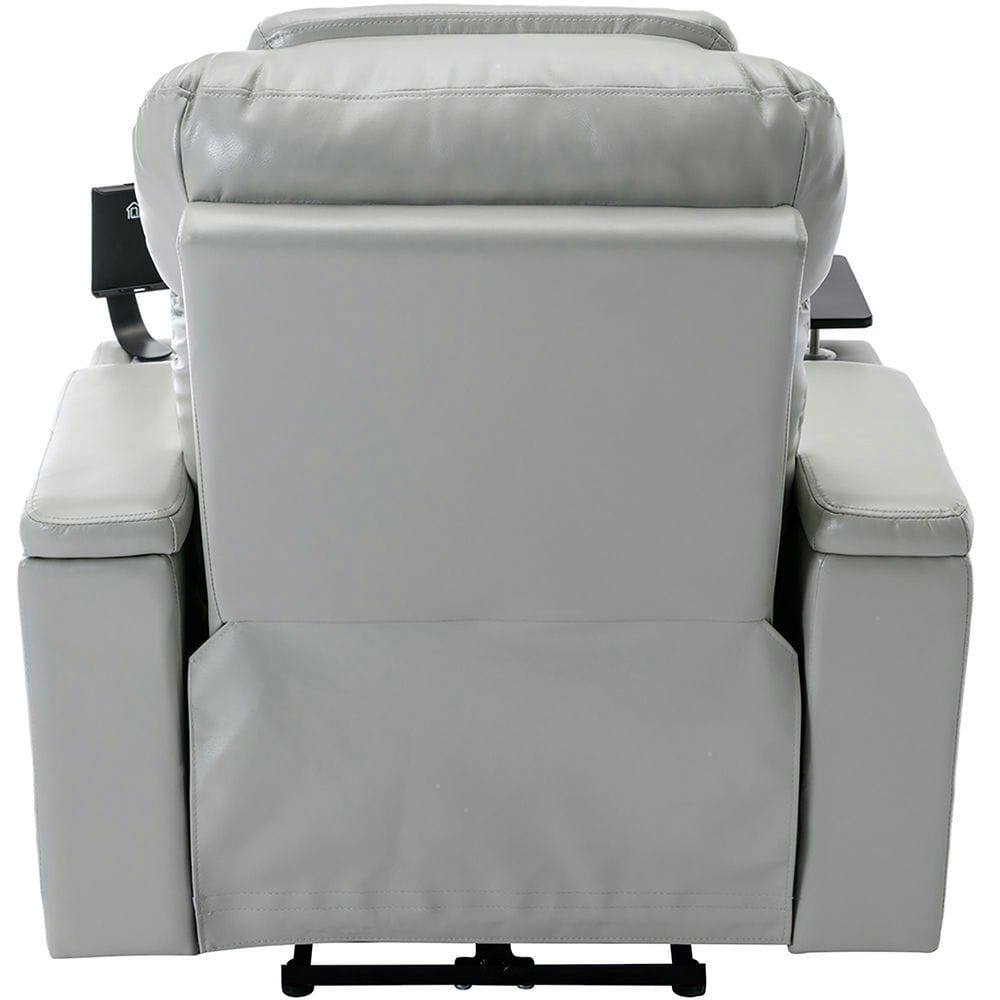 Alt View 7. Kadyn - Power Motion Electric Recliner with USB Port, Hidden Arm Storage, Cup Holder & Bluetooth Speaker - Gray.