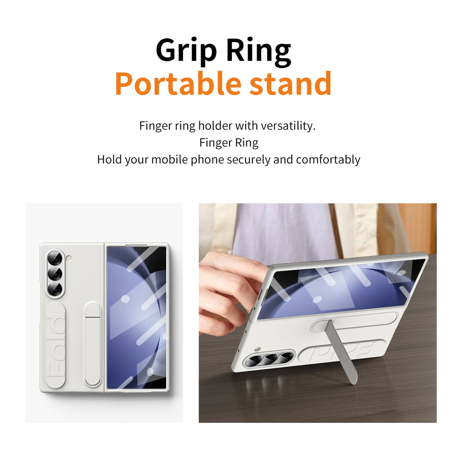 Grip Ring Portable stand

Finger ring holder with versatility.

Finger Ring

Hold your mobile phone securely and comfortably