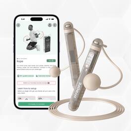 Habeats - Smart Jump Rope, AI Powered Fitness Tracker, Fitness App Lifetime Access, Adjustable, Cordless, Cardio Weight Loss - Desert