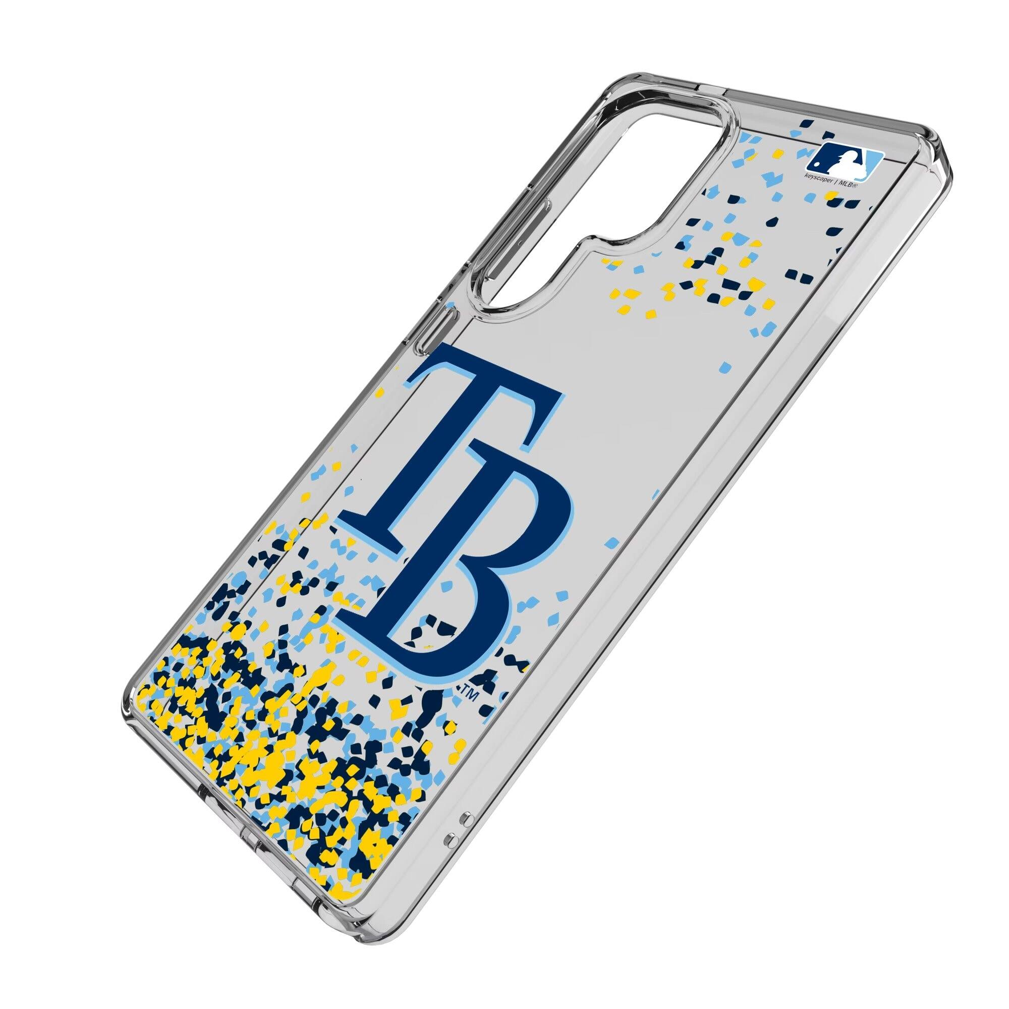Alt View 1. Keyscaper - Tampa Bay Rays Galaxy S8 Confetti Design Clear Case - S23 Ultra - Multicolor.
