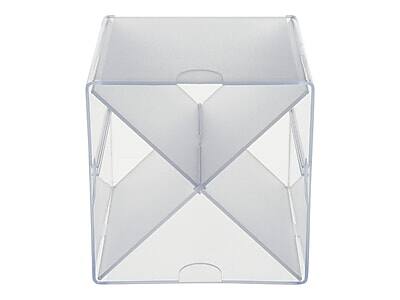 Deflecto - Cube 4 Compartment Stackable Plastic Compartment Storage - Clear