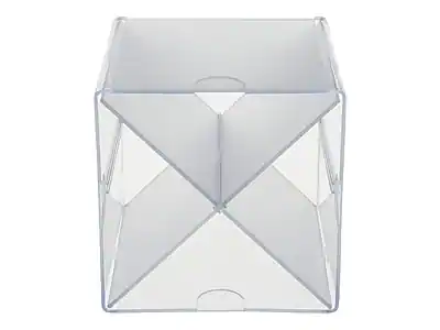 Front. Deflecto - Cube 4 Compartment Stackable Plastic Compartment Storage, Clear - Clear.