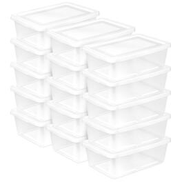 Sterilite - 12 Qt Storage Box, Stackable Plastic Container Home Organizer, 15 Pack - White
