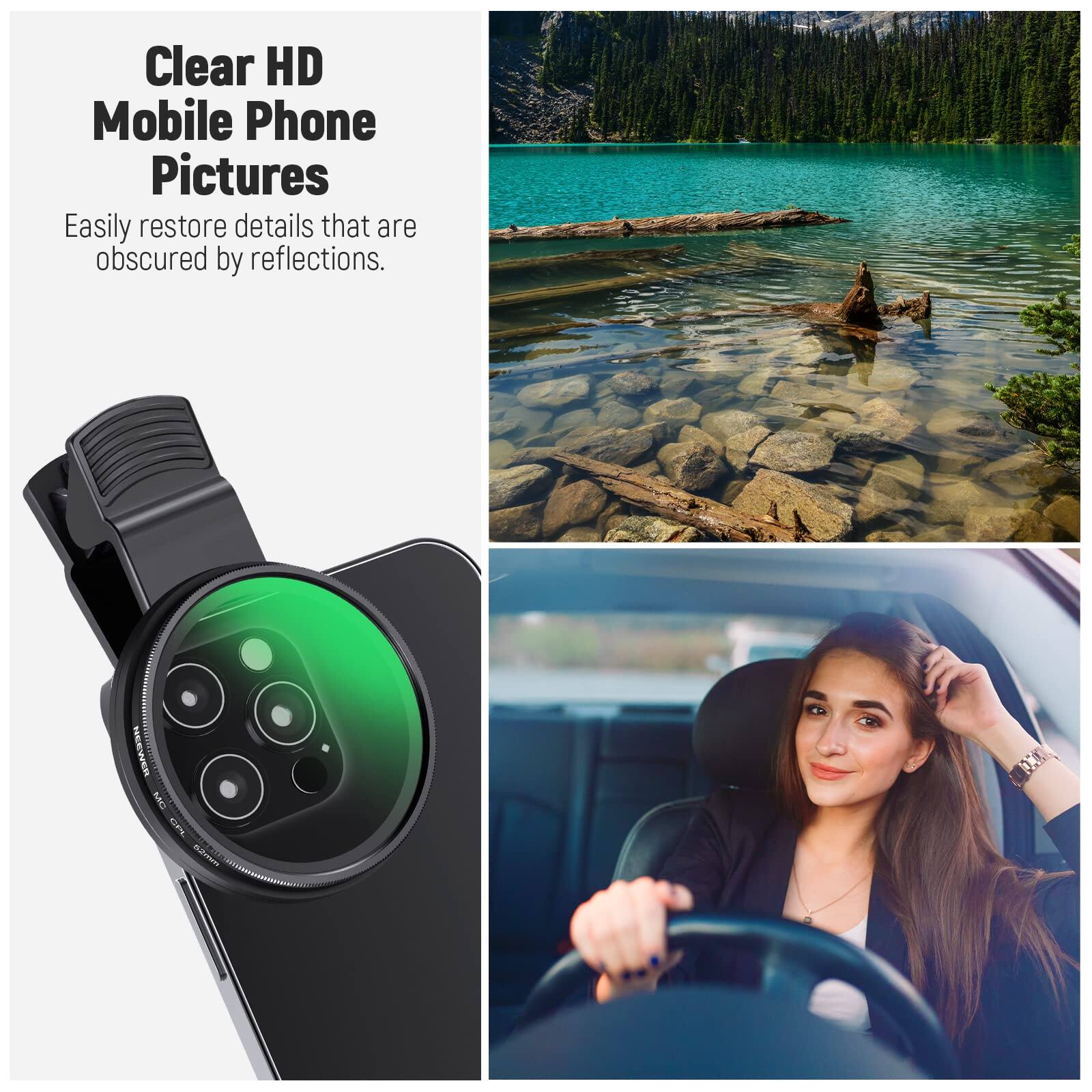 Clear HD Mobile Phone Pictures  
Easily restore details that are obscured by reflections.