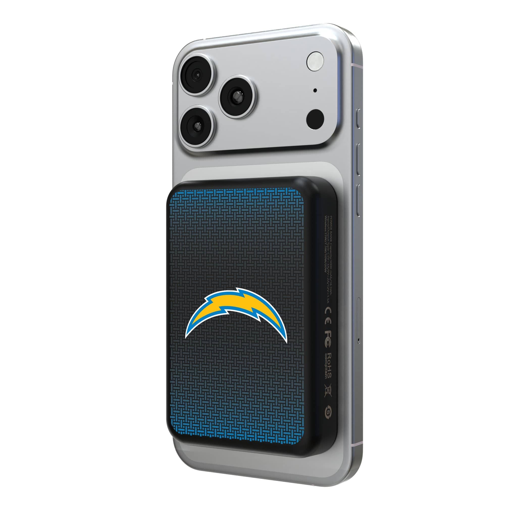 Keyscaper - Los Angeles Chargers Wireless Magnetic Power Bank - Black