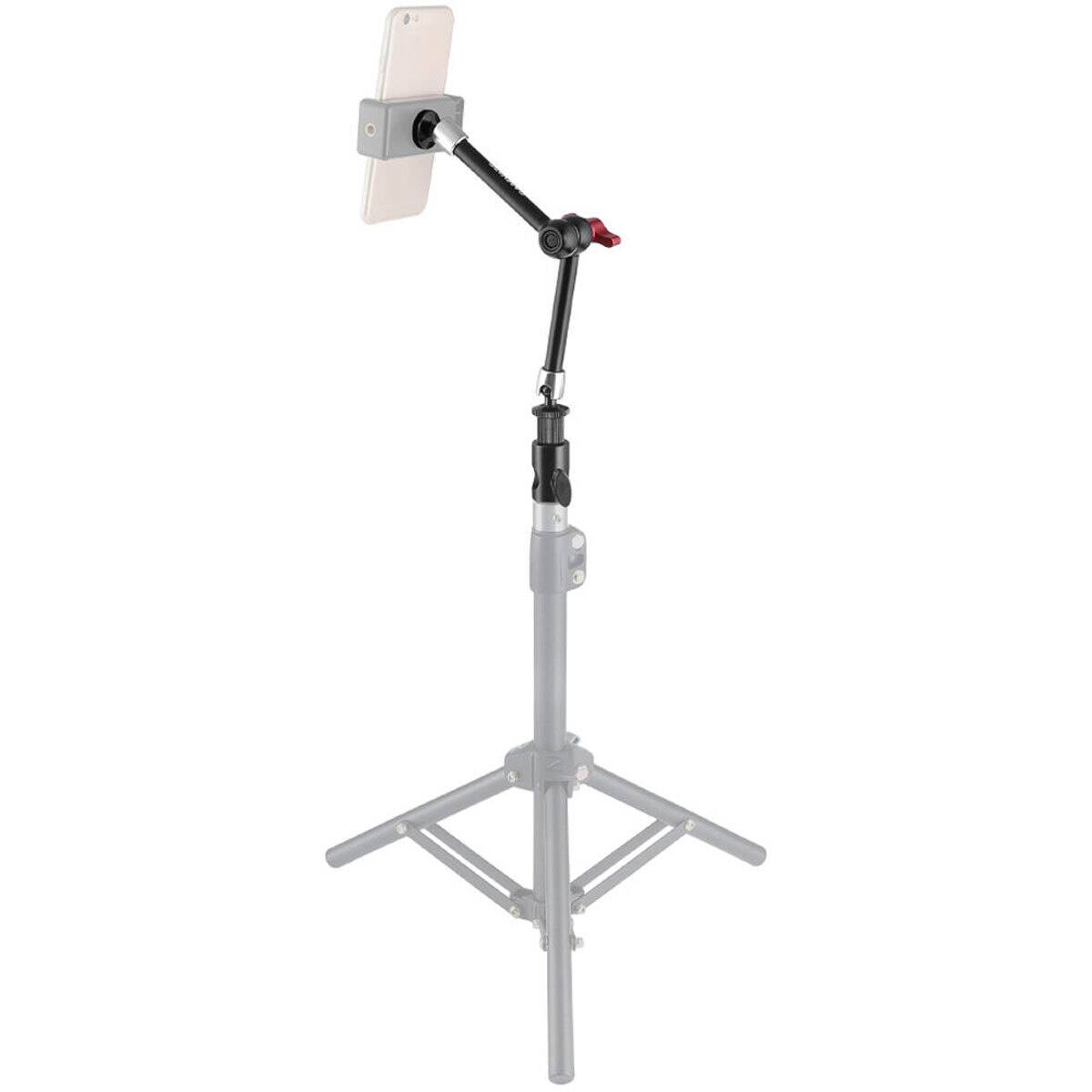 Alt View 1. CAMVATE - CAMVATE 11" Articulating Magic Arm with 1/4" Thread Screw Mount & Light Stand Head Adapter, Red Knob.