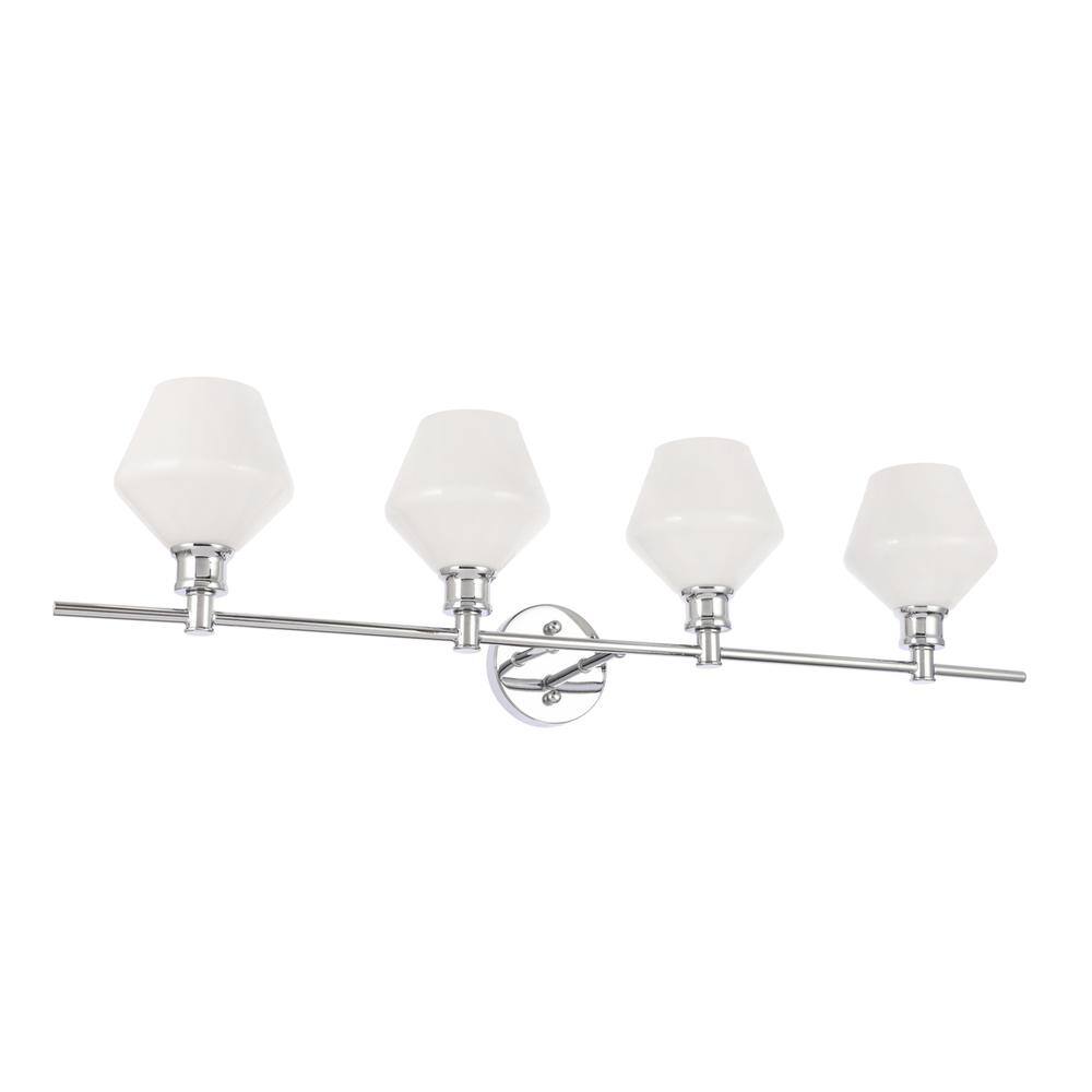 Alt View 6. Living District - Gene 4 light Chrome and Frosted white glass Wall sconce - Chrome And Frosted White Glass.