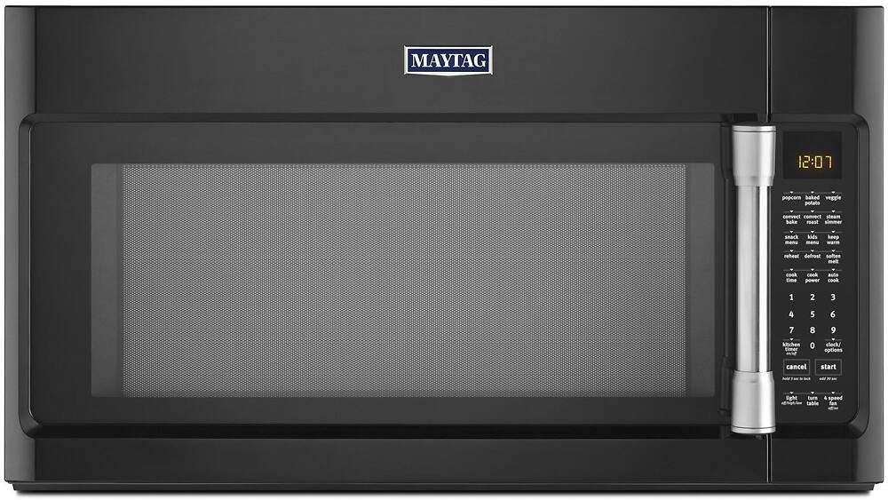 Best Buy Maytag 1.9 Cu. Ft. OvertheRange Convection Microwave with Sensor Cooking Black MMV6190DE