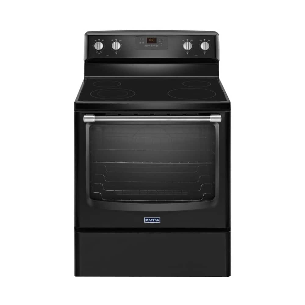 Front. Maytag - 6.2 Cu. Ft. Self-Cleaning Freestanding Electric Range - Black.
