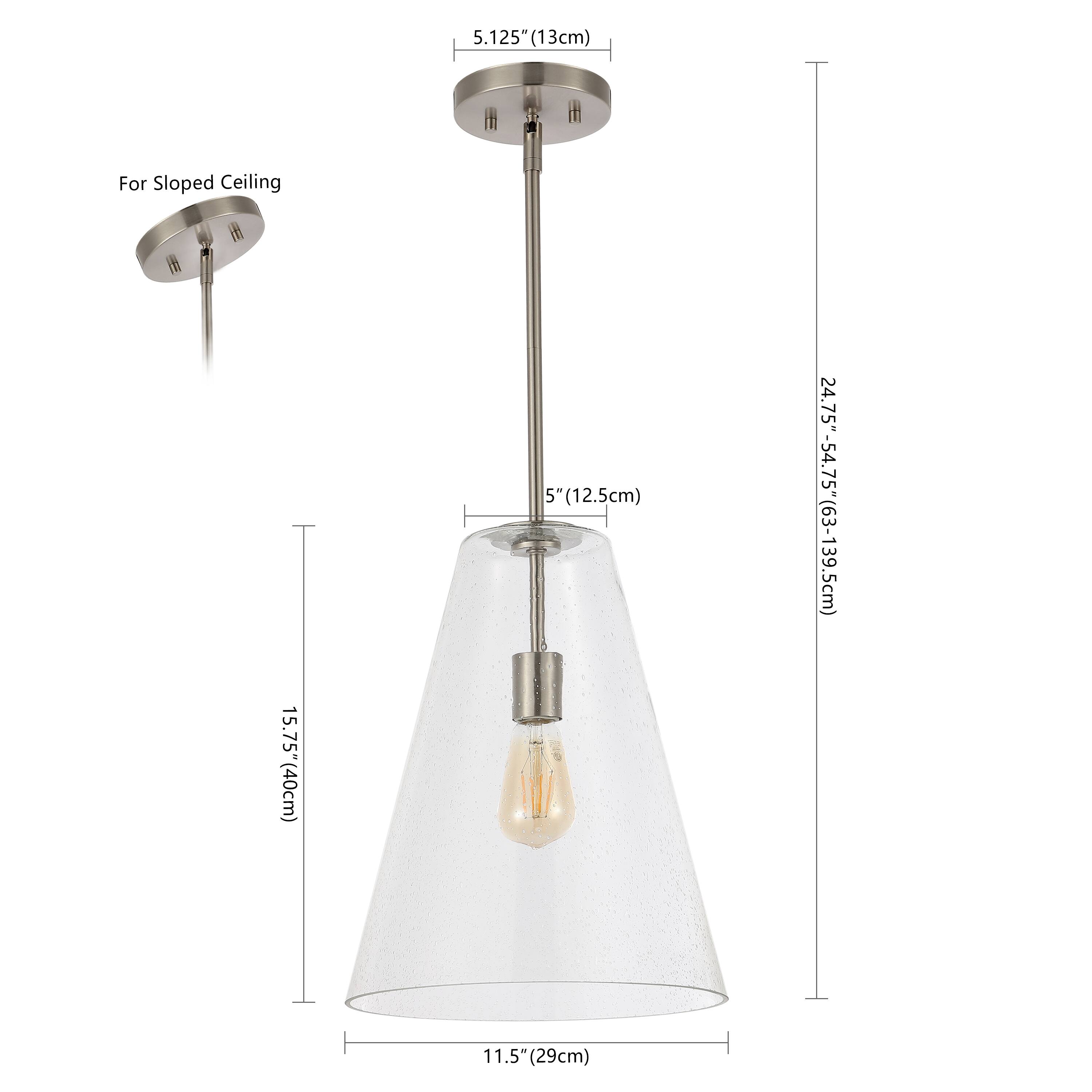 5.125" (13cm) For Sloped Ceiling  
15.75" (40cm)  
5" (12.5cm)  
24.75"-54.75" (63-139.5cm)  
11.5" (29cm)