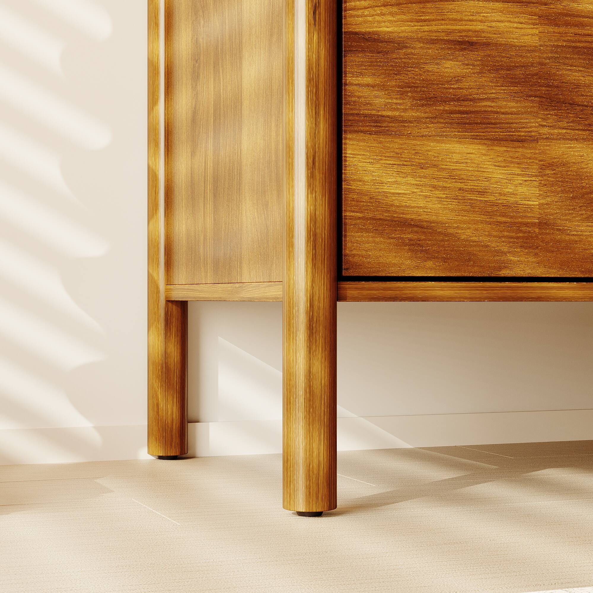 Back. Famapy - Famapy Classical TV Stand: Fits 70 - Inch TVs, Sturdy Wood Legs & Smart Storage - Wooden.
