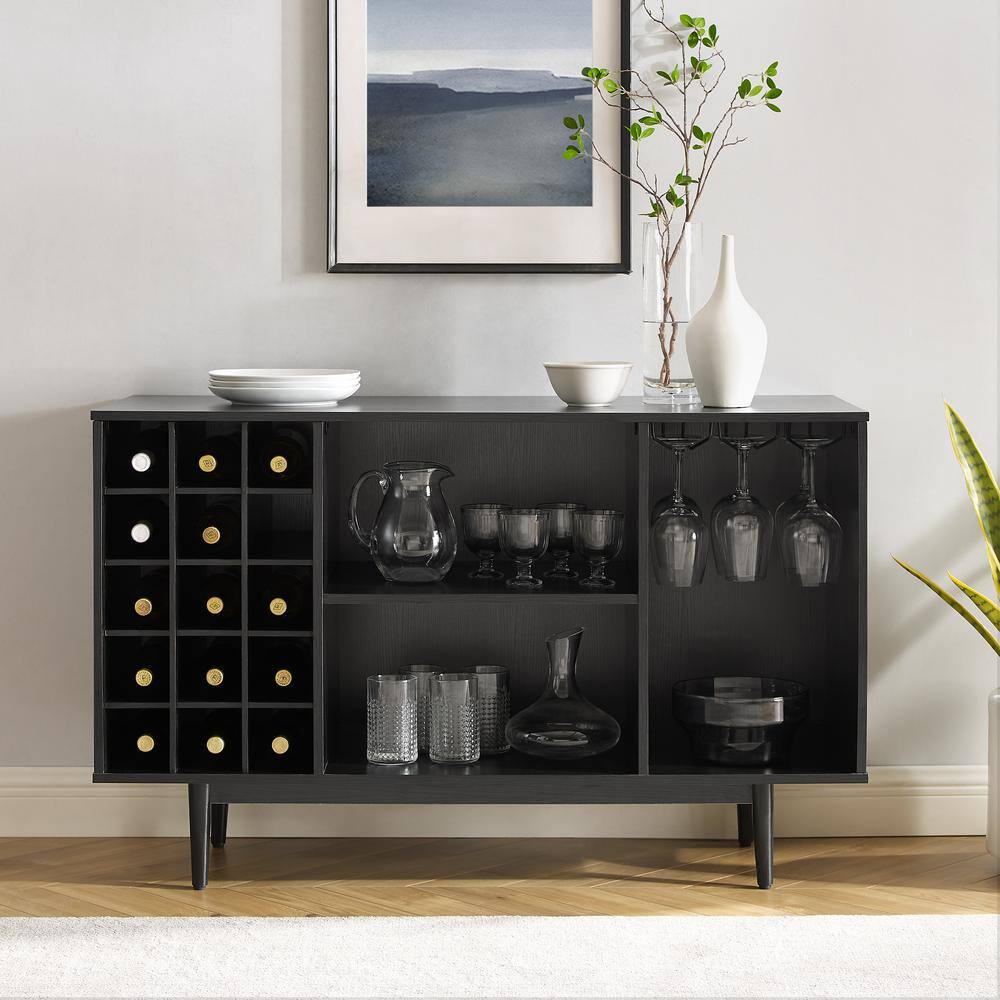 Alt View 6. Crosley Furniture - Liam Wine Rack Sideboard - Black.