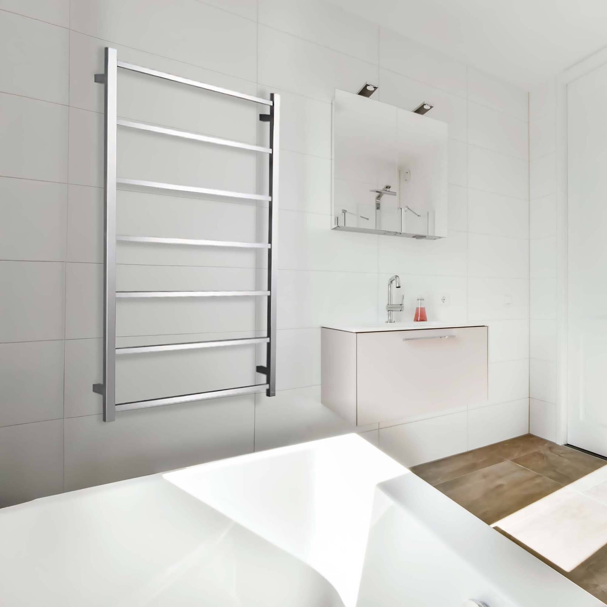 Left. Pursonic - Pursonic Wall Mounted Electric Towel Warmer - Silver.
