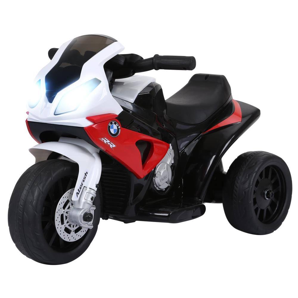 BreeBe - 6V BMW Licensed Kids Motorcycle, 3-Wheel Electric Ride On w/ Headlight, Music, Gift for Boys & Girls - Red