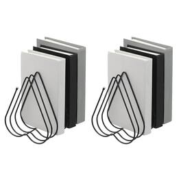 Unique Bargains - 2pcs Folder Organizer Stand, 7 Slot Retractable Book Ends Metal Heart Shaped File Rack Magazine Letter Paper Home - Black