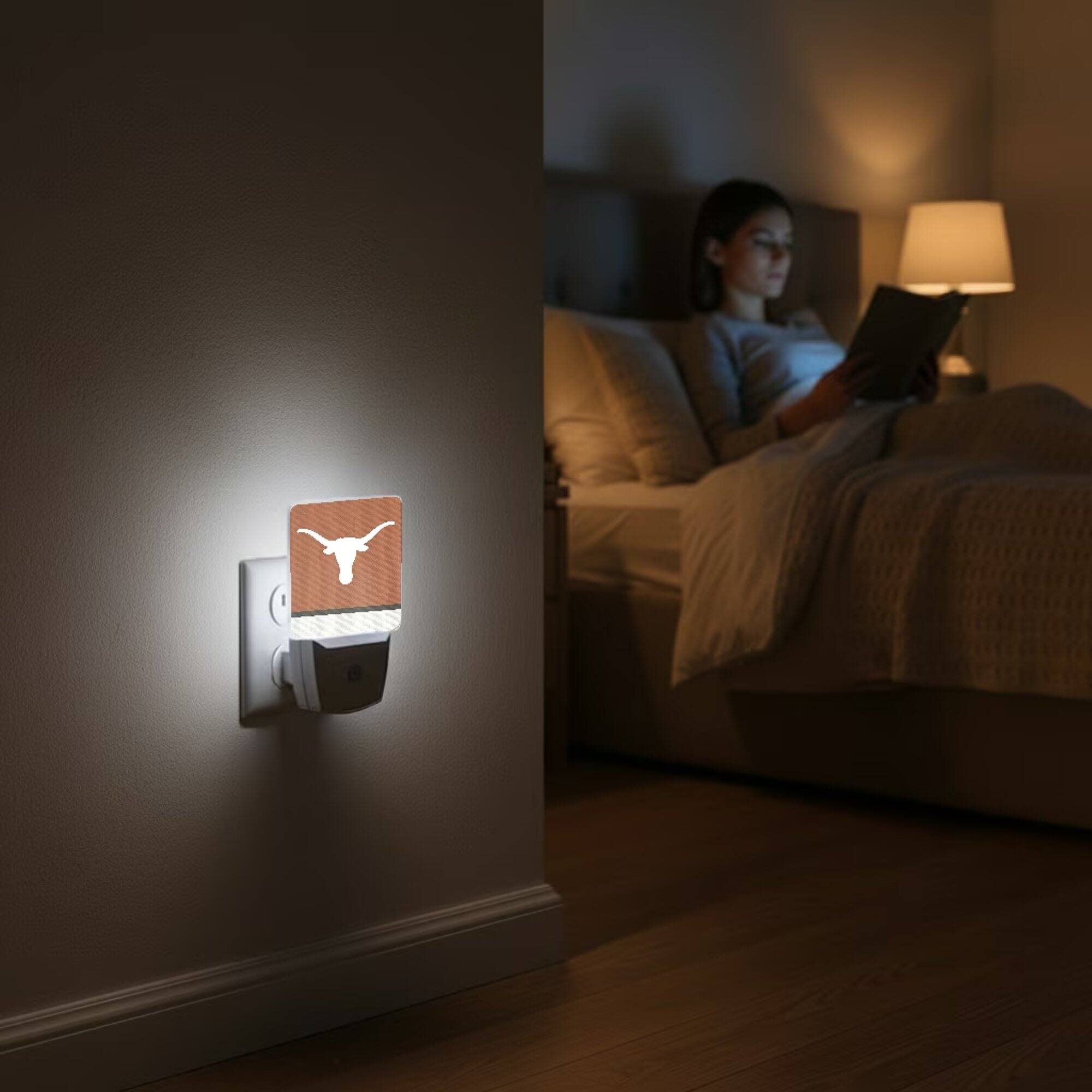 Alt View 3. Keyscaper - Texas Longhorns Stripe Design Nightlight 2-Pack - Multicolor.
